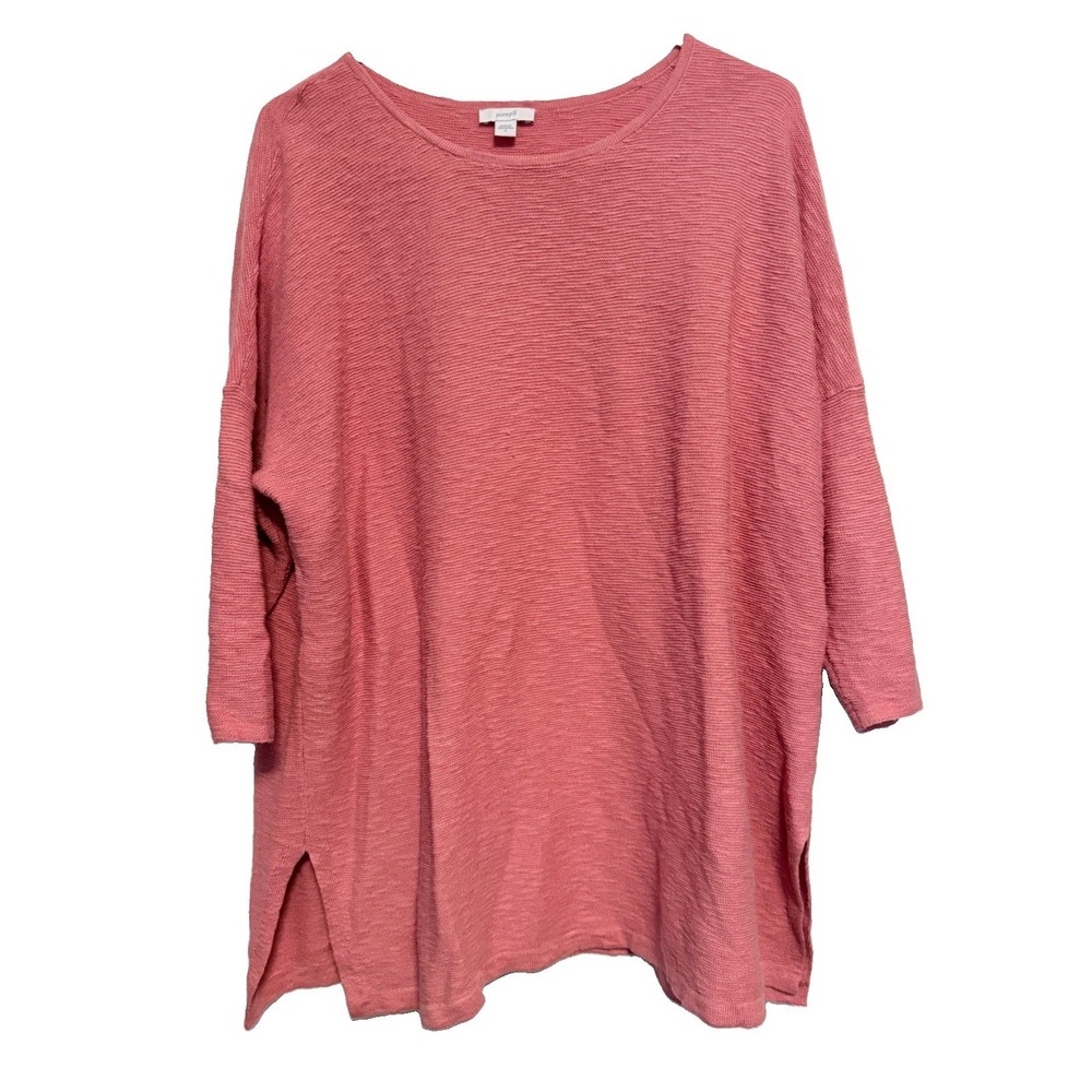 J Jill Pure Jill Pink Long Sleeve Pullover Knit Top Small Regular Classic Solid